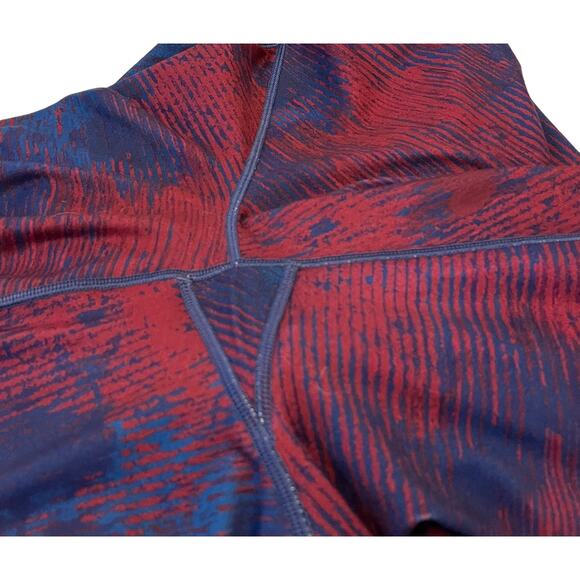 BCG HIGH-RISE FULL-LENGTH LEGGINGS, WOMENS, L, RED & NAVY BLUE ABSTRACT PATTERN - Picture 6 of 8